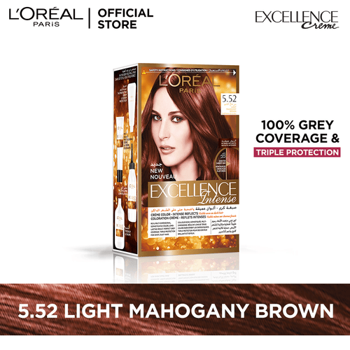 L'oreal- Paris Excellence Creme Intense - 5.52 Light Mahogany Brown Hair Color
