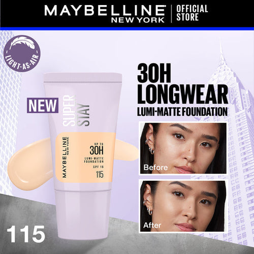 Maybelline New York - Superstay Lumi Matte Liquid Foundation With Spf-16, 30h Weightless Longwear, 18ml, (shade 115)