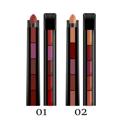 MUICIN - 5 In 1 Matte Lipsticks - Matte Quintessence