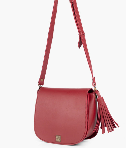 Rtw Maroon Foldover Saddle Bag