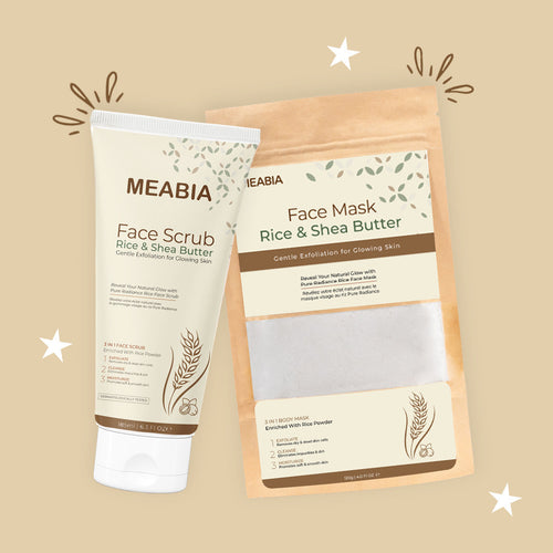 Meabia -meabia Glow Bundle With Rice & Shea Butter (face Mask + Scrub)