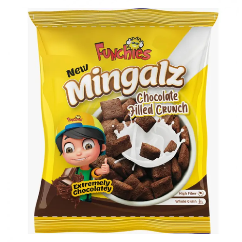 FUNCHIES YELLOW MINGALZ CHOCOLATE FILLED CRUNCH 125G