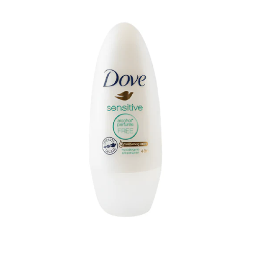 DOVE DEODORANT ROLL ON SENSITIVE ALCOHOL PERFUME FREE 40 ML