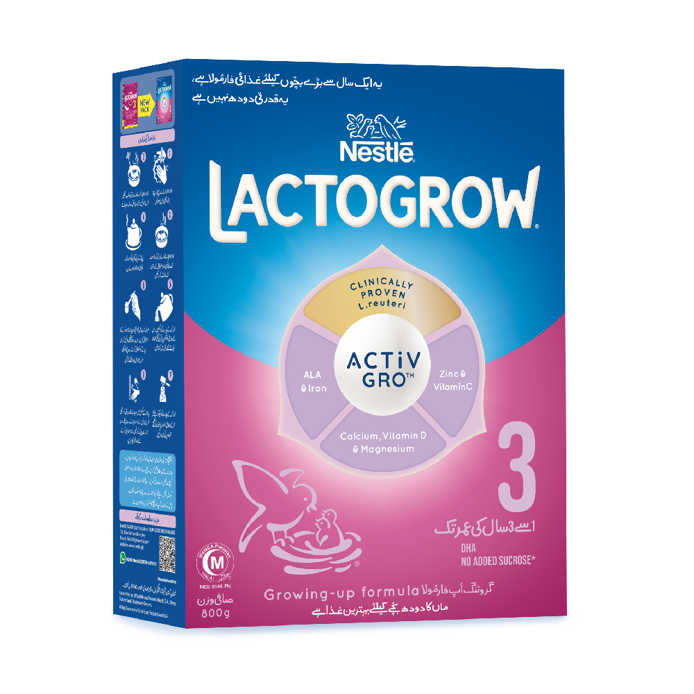 NESTLE LACTOGROW 3 MILK POWDER GENTLE GROW 800 GM