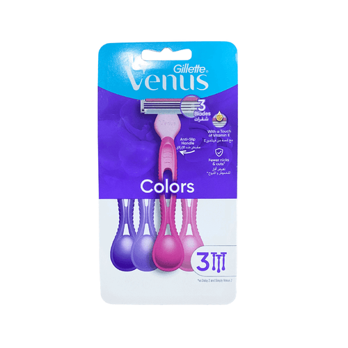 GILLETTE VENUS 3 COLORS RAZOR 3PC PACK