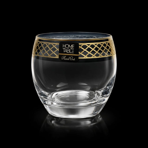 GLASS PSB BARREL HAND CUT GOLD 41010-HGB024 (Pack 6)