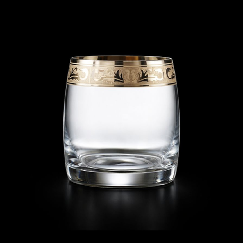 GLASS PSB BARREL HAND CUT GOLD 41010-HGC04 (Pack 6)