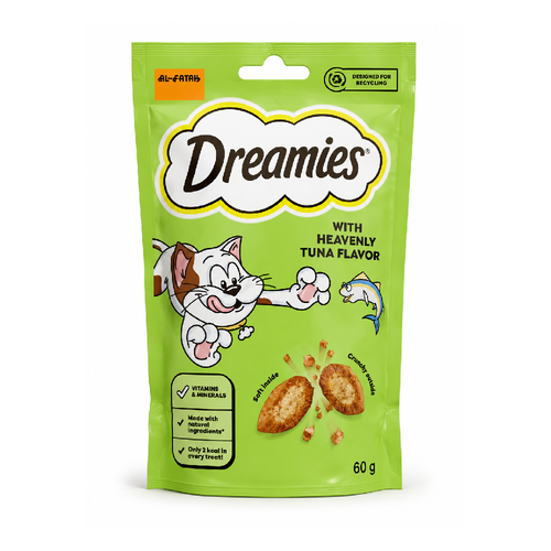 DREAMIES CAT FOOD WITH TUNA FLAVOUR 60 GM