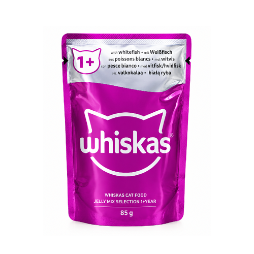 WHISKAS CAT FOOD JELLY MIX SELECTION 1+YEAR 85 GM