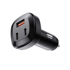66W Dual USB-C + USB-A Three Port Metal Car Charger
