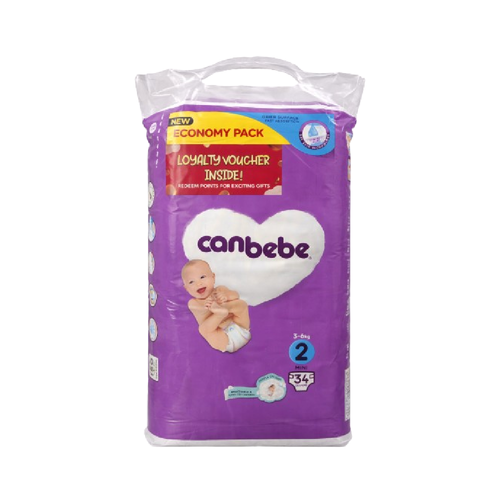 CANBEBE DIAPER COMFORT DRY MINI 2 34PCS 3-6 KG