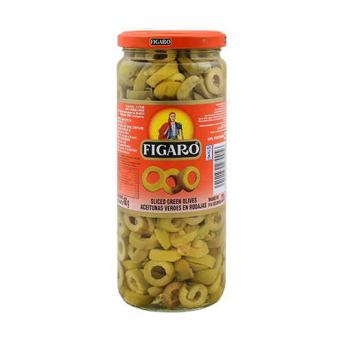 FIGARO OLIVES GREEN SLICED 450 GM