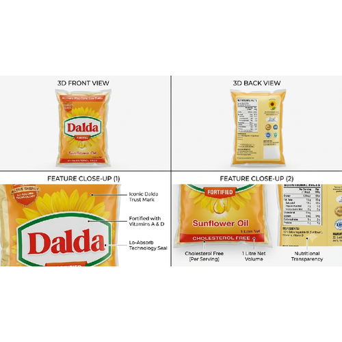 DALDA SUNFLOWER OIL POUCH 1 LTR