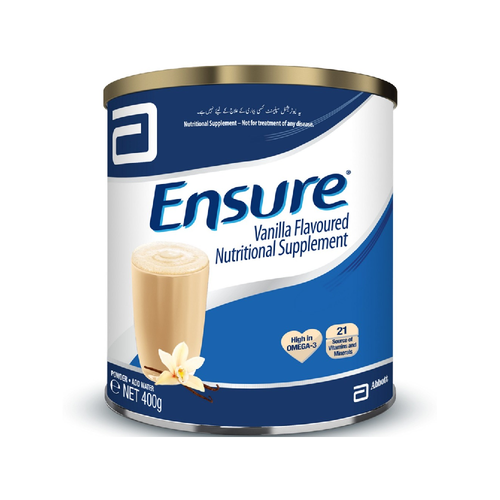 ENSURE NUTRITIONAL SUPPLEMENT POWDER VANILLA TIN 400 GM