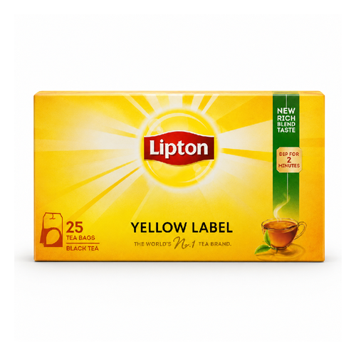 LIPTON TEA YELLOW LABEL 25 BLACK TEA BAGS 50 GM