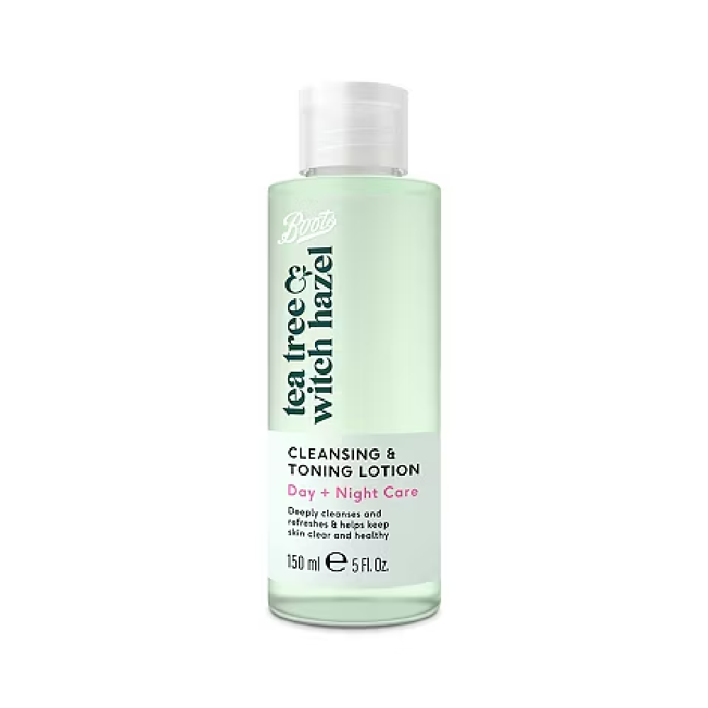 BOOTS TEA TREE WITCH HAZEL CLEANSING & TONING LOTION 150ML