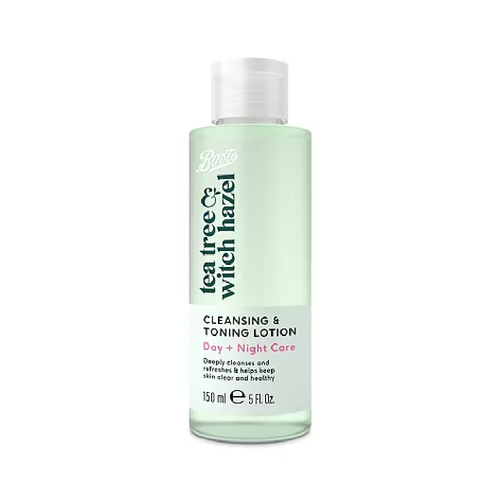 BOOTS TEA TREE WITCH HAZEL CLEANSING & TONING LOTION 150ML