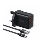 12W Dual USB Charger with USB C Cable