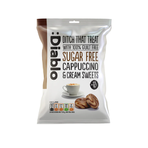 DIABLO CANDY CAPPUCCINO CREAM SWEETS SUGAR FREE 75 GM