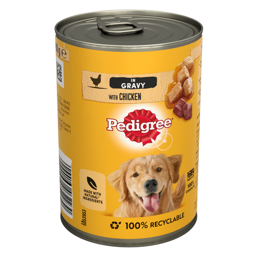 PEDIGREE DOG FOOD CHICKEN IN GRAVY TIN 400 GM