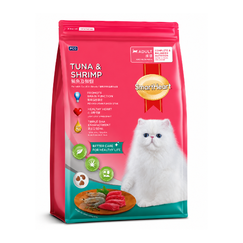 SMART HEART CAT FOOD ADULT TUNA SHRIMP 1.2 KG