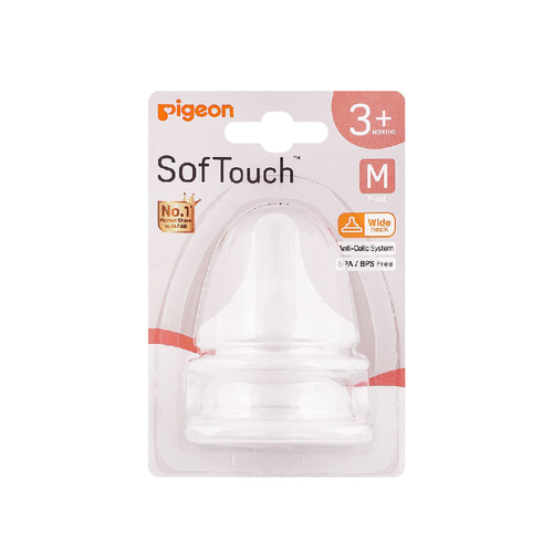 PIGEON NIPPLE SOFT TOUCH 3M+ M Y-CUT 2PC 79463