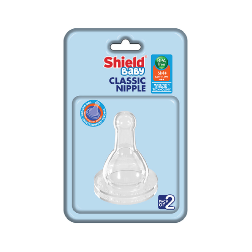 SHIELD CLASSIC NIPPLE 6M+ FAST FLOW 2 PC