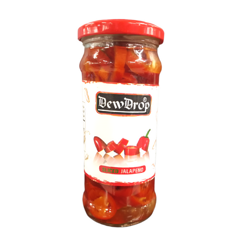 DEW DROP PICKLE JALAPENO SLICED RED 320 GM