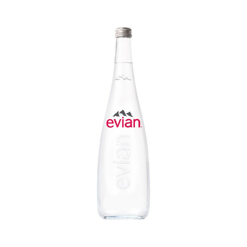 EVIAN MINERAL WATER NATURAL GLASS BOTTLE 75CL/750ML