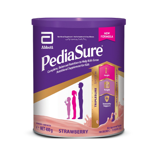 PEDIASURE NUTRITIONAL SUPPLEMENT POWDER FOR KIDS STRAWBERRY TIN 400 GM
