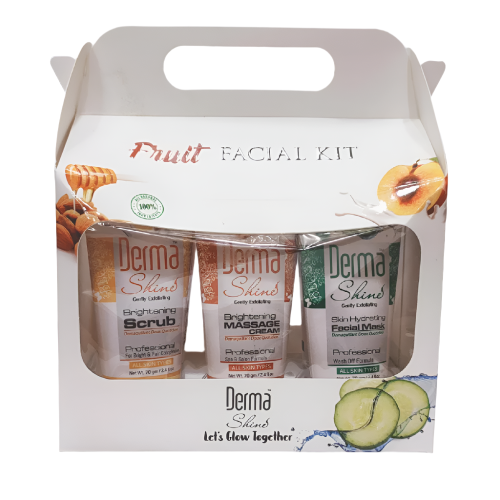 DERMA SHINE FRUIT FACIAL KIT 70GM*6TUBES
