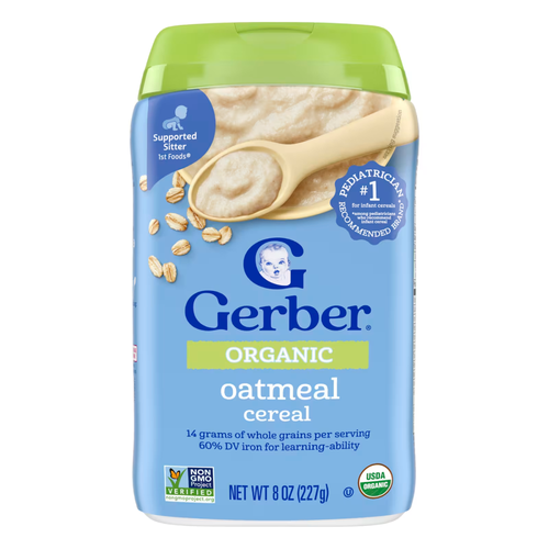 GERBER BABY CEREAL ORGANIC OATMEAL 227 GM BASIC