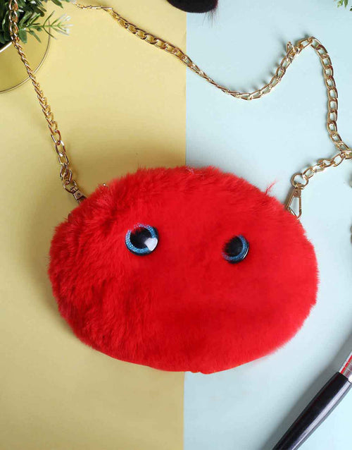 Rangoon - Red Fluffy Pouch Bag