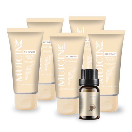 Muicin - Rice Extract Bright & Light Facial Kit - 6 Steps