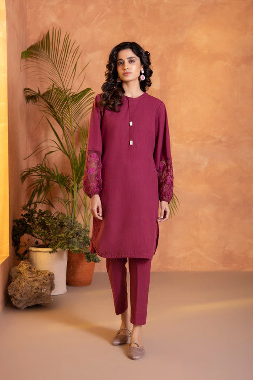 Sapphire - Embroidered Melange Shirt