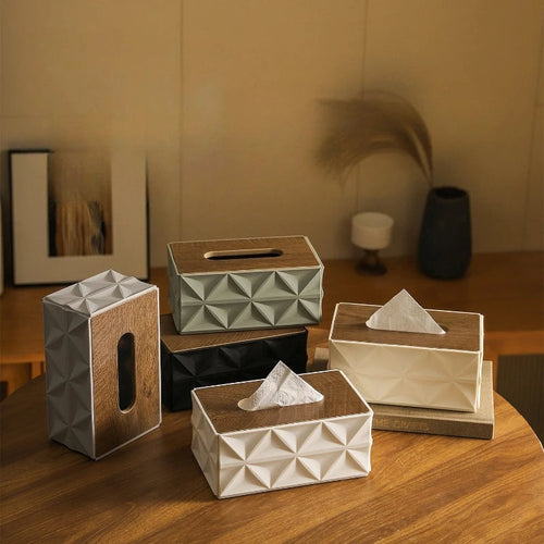 Home.co - Tissue Box Wooden Lid (random Color)