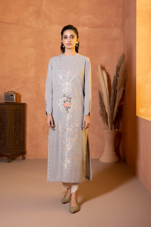 Sapphire - Embroidered Melange Shirt
