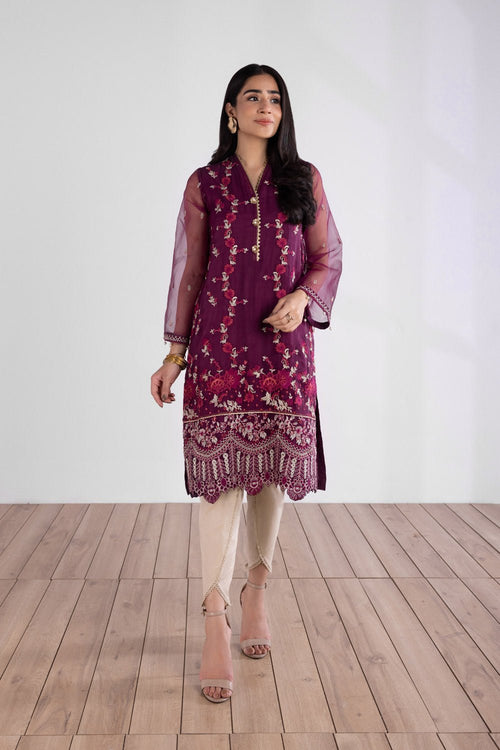 Sapphire - Embroidered Organza Shirt