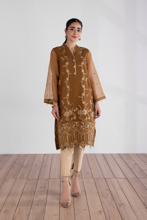 Sapphire - Embroidered Organza Shirt