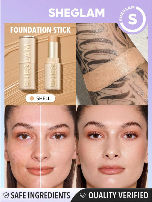 Shein Sheglam - Skin Magnet High Coverage Foundation Stick - Shell