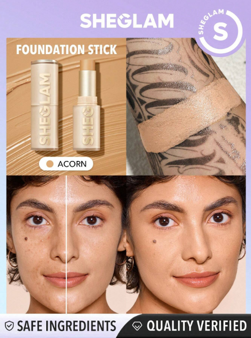 Shein Sheglam - Skin Magnet High Coverage Foundation Stick - Acorn