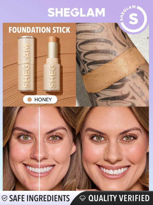 Shein Sheglam - Skin Magnet High Coverage Foundation Stick - Honey