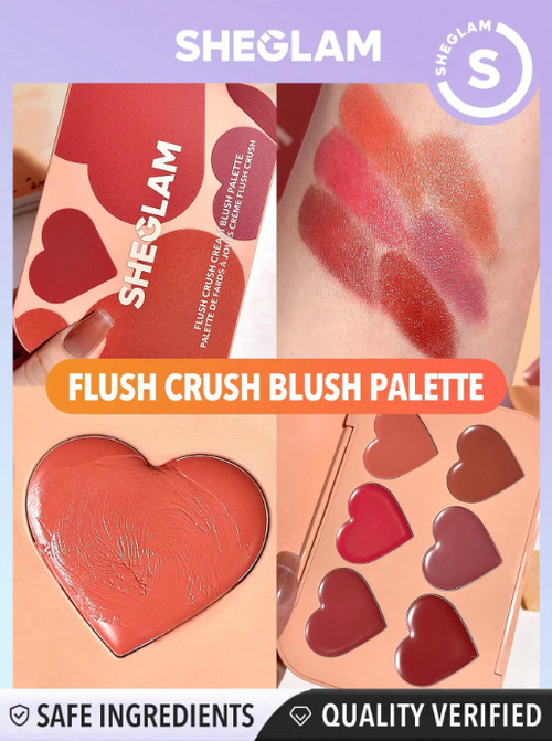 Sheglam - Flush Crush Cream Blush Palette-cottage Core Garden 6-color Creamy Heart Blush Palette