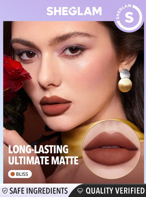 Shein Sheglam - Dynamatte Boom Long-lasting Matte Lipstick (ember Rose Ver.)- Bliss Valentines Gift Red Lipstick
