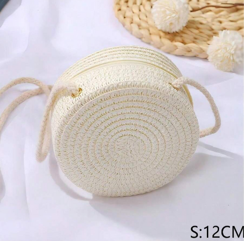 Shein - 1pc 12cm White Small Round Bag
