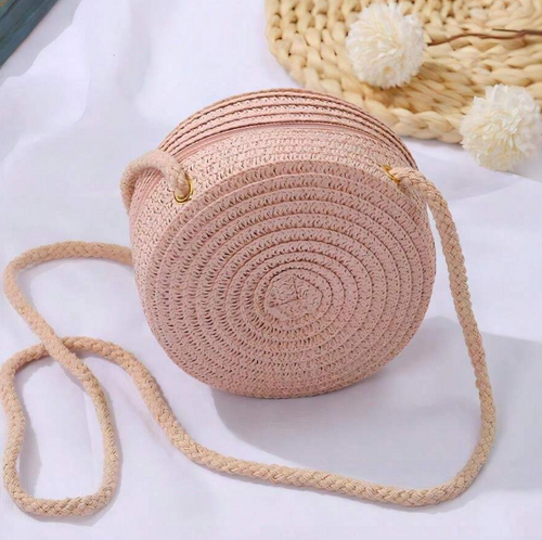 Shein - 1pcs 12cm Pink Small Round Bag