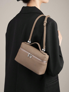 Shein - One Solid Color Lychee Pattern Pu Square Shoulder Bag