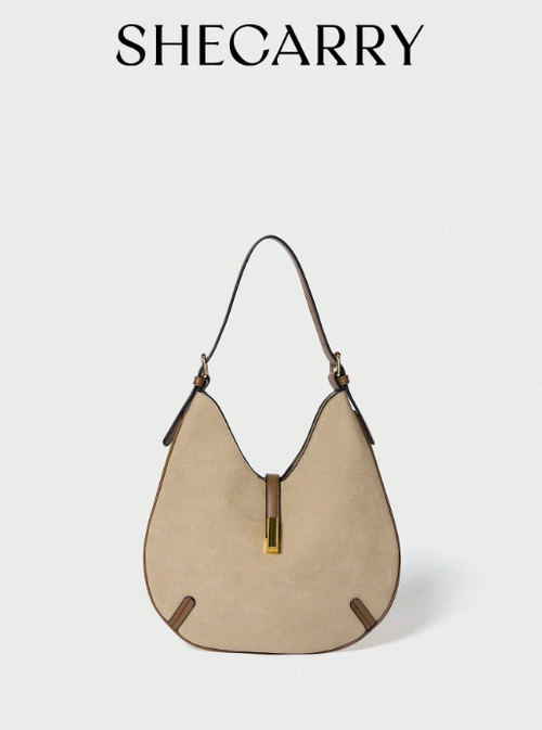 Shein - Shecarry Women Sholuder Bagssuede Leatherautum Winterschool Travel Commute Workelegance Trend Exquisite