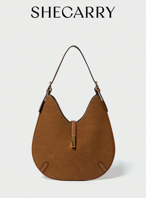 Shein - Shecarry Women Sholuder Bags Suede Leather Autum Winter School Travel Commute Work Elegance Trend Exquisite