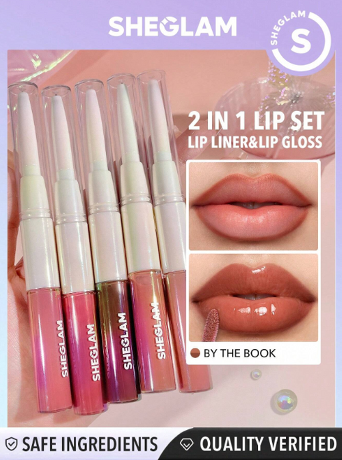 Shein Sheglam - Lip Rules Liner & Gloss Pen-golden Rule 2-in-1 Moisturizing Liquid Lipstick By The Book